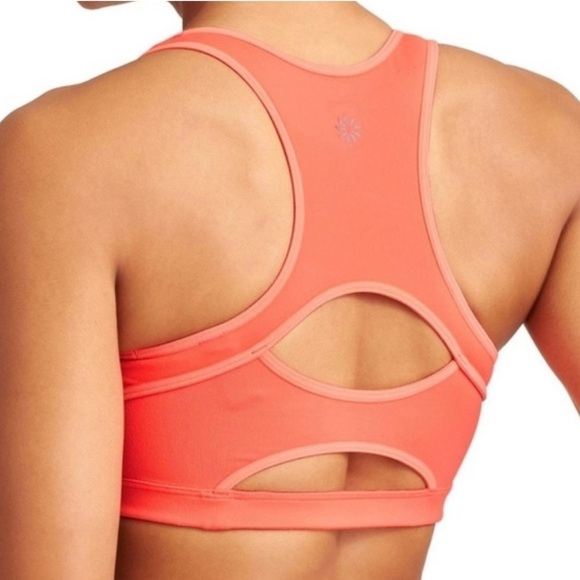 Athleta Double Dare Sports Bra Size XXS Neon Orange - Picture 2 of 5